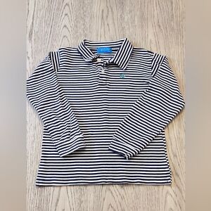 J.Bailey Boys Blue & White Striped Long Sleeve Polo Size 7